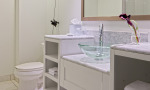 Marble Bathrooms greet visitors in our Deluxe King Rooms